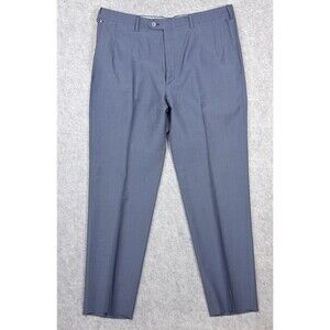 Brioni Wool Dress Pants Mens 36W Blue Gray Flat Front Made in Italy *Read